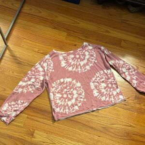 Stylish Pink Tie-Dye Long Sleeve Top
